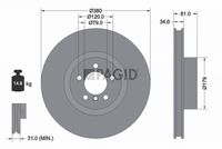 Fren Diski LR031845 - Range Rover, Discovery, Sport (2013-)