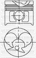 Piston + Segman A6020300017 - Mercedes-Benz W124-201 OM602-603 Turbo (1985-1995)
