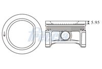 Piston + Segman 030107065BK - Volkswagen Polo, Seat Cordoba, Skoda Fabia (1994-1999)