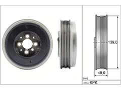 Krank Kasnağı 038105243K - Volkswagen Golf 4, Bora, Audi A3, Seat Toledo, Skoda Octavia (1997-2004)