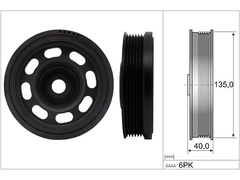 Krank Kasnağı 04C105243D - Golf 7, Passat, A3, Leon, Octavia (2013-)